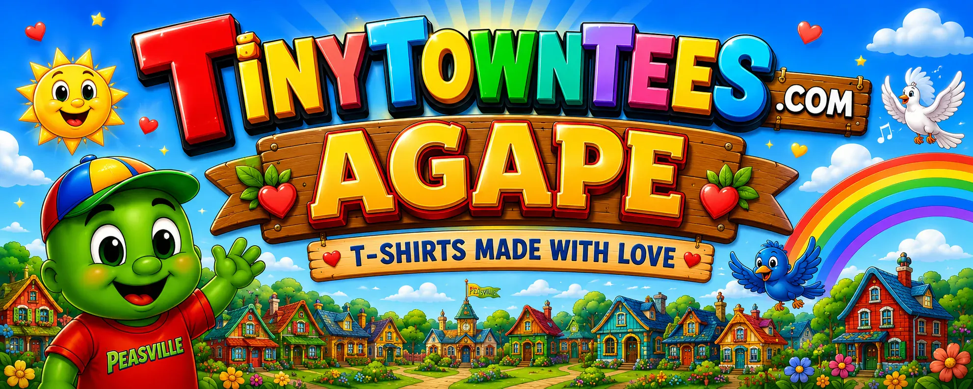 Christian Agape - illustrated Tiny Town Tees category banner