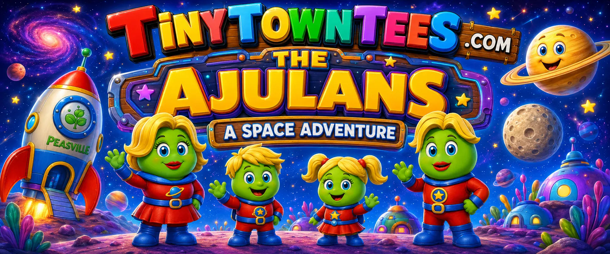 Ajulans - illustrated Tiny Town Tees category banner
