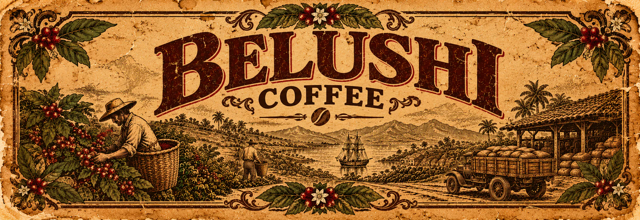 Belushi Coffee - illustrated Tiny Town Tees category banner