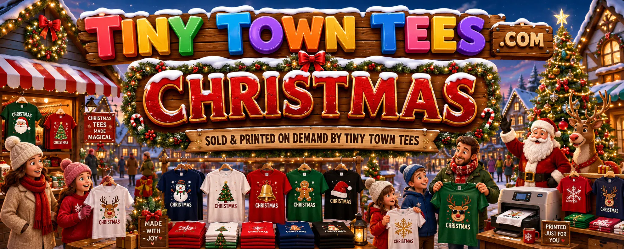 Christmas - illustrated Tiny Town Tees category banner