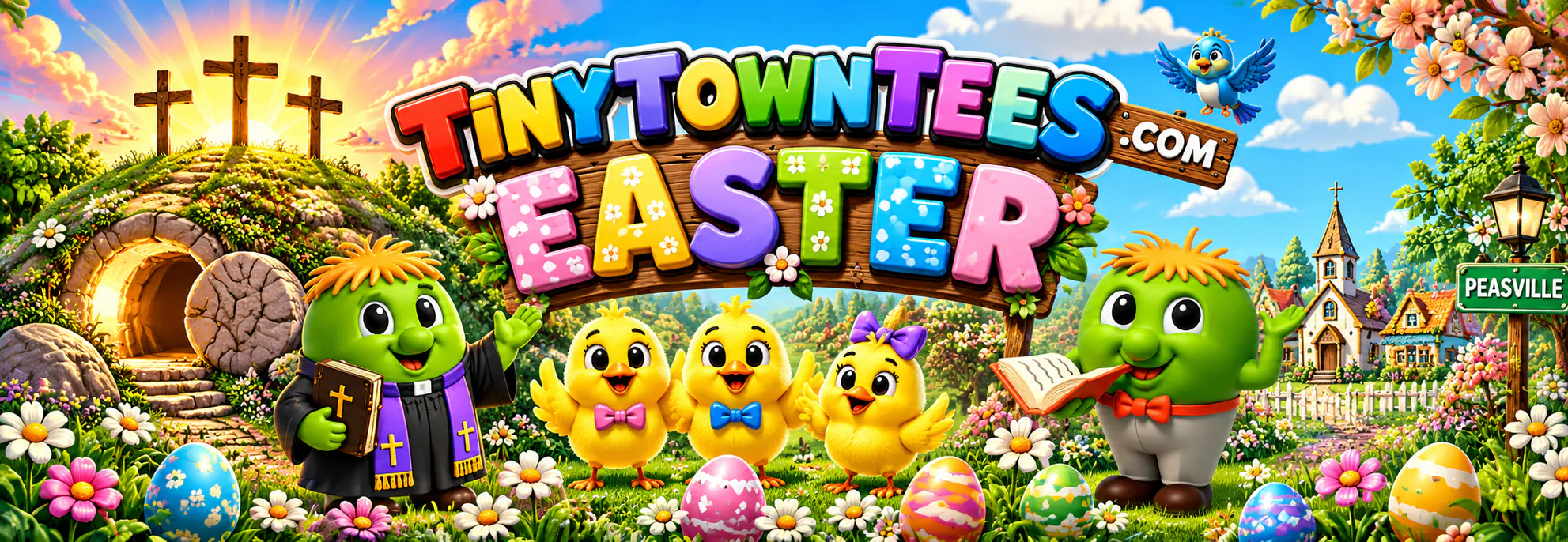 Easter - illustrated Tiny Town Tees category banner