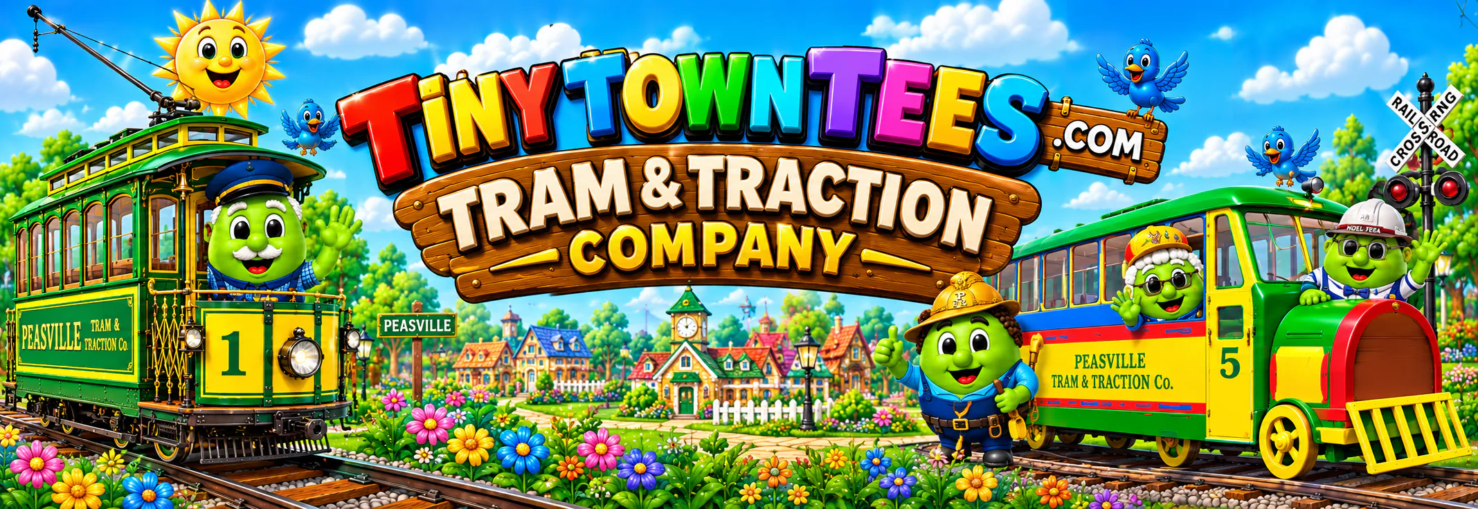 Tram & Traction Co - illustrated Tiny Town Tees category banner